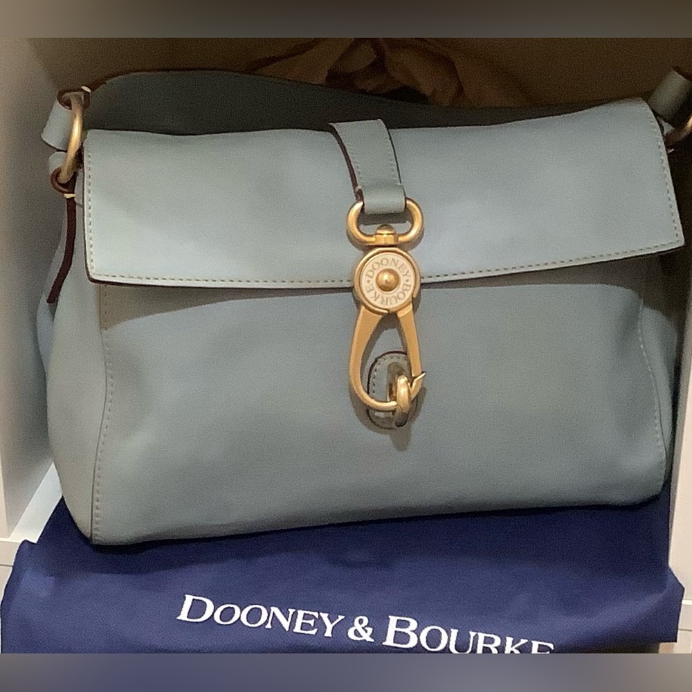 Dooney & Bourke Florentine Leather Libby Dusty Blue Shoulder Bag